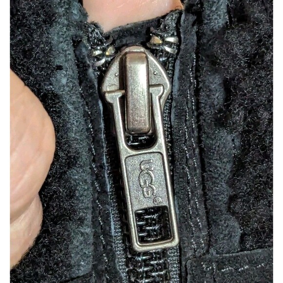 UGG Blayre II Boots Black Sz 8 Shearling Sheepskin Buckle Moto Warm Comfort EUC - Picture 7 of 12